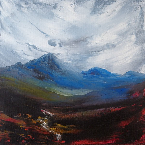 Scottish mountain landscape painting of Glen Rosa, Arran