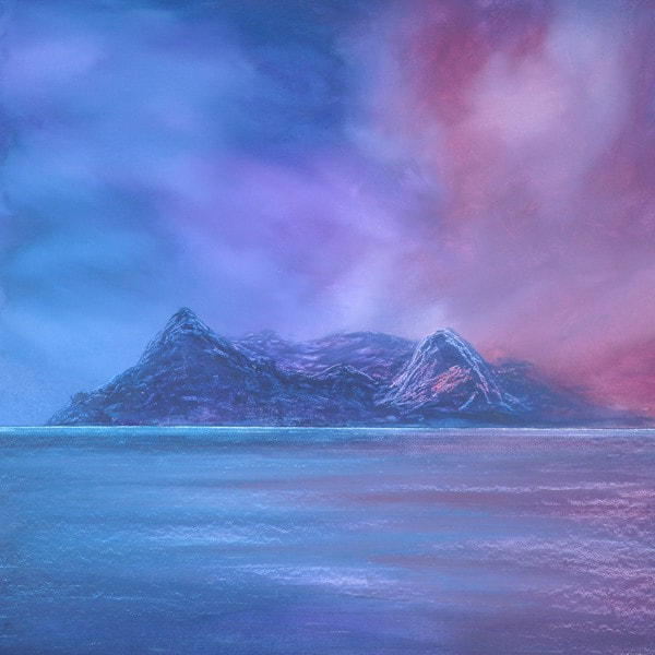 Impressionist Cuillin mountain seascape painting and prints