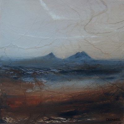 Painting of Caithness at dawn in muted colours