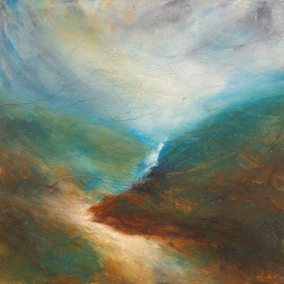 Waterfall painting Glen Esk Angus