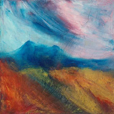 Eildon hills landscape painting