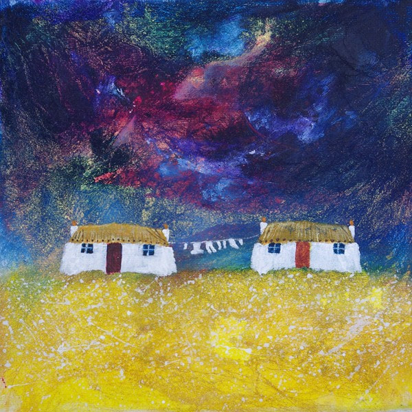 Giclee print of naive Scottish croft house painting