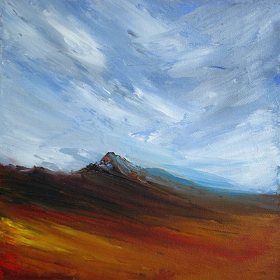 Contemporary Scottish mountain moorland painting and prints