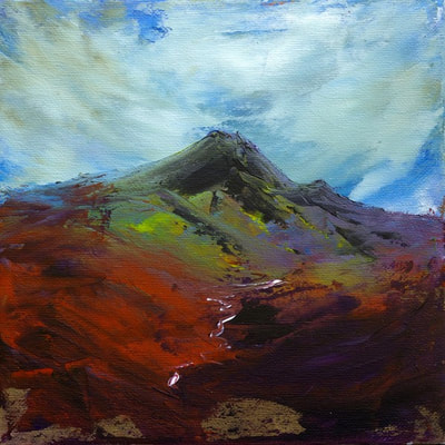 Contemporary acrylic mountain painting