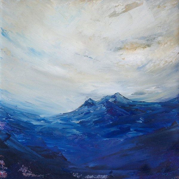 A modern contemporary original mountain landscape painting