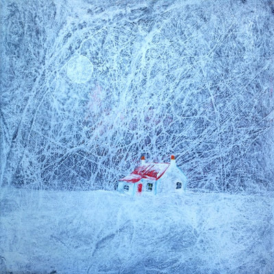 Scottish croft snow scene landscape painting