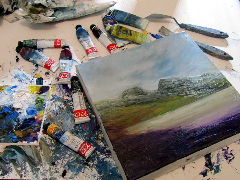 Scottish mountain landscape oil painting