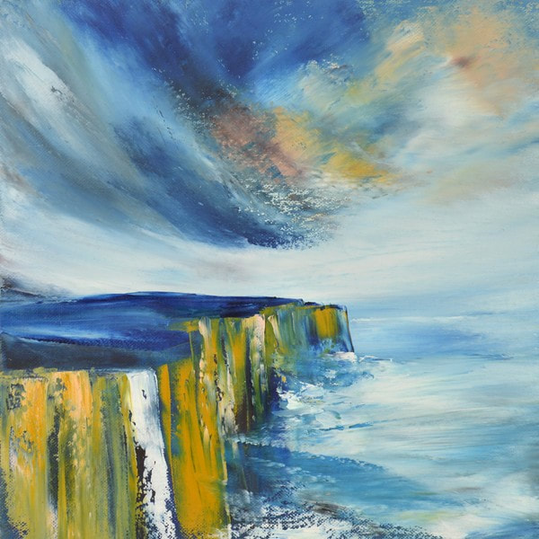 Painting of the Kilt rock on the Isle of Skye