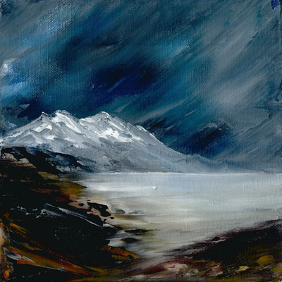 winter mountain painting