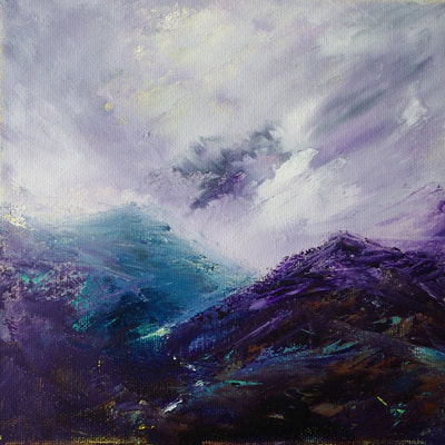 Contemporary Scottish Impressionist mountain painting