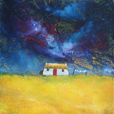 Contemporary Scottish croft house painting