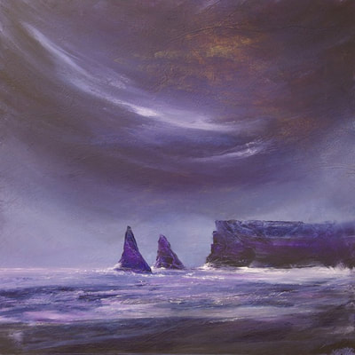 Contemporary  purple seascape painting