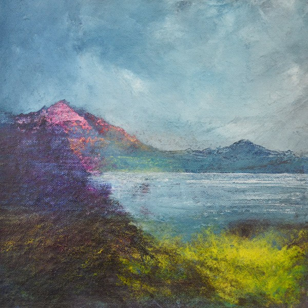 Scottish mountain and loch painting