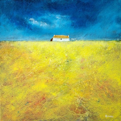 Thatched blackhouse on Tiree painting